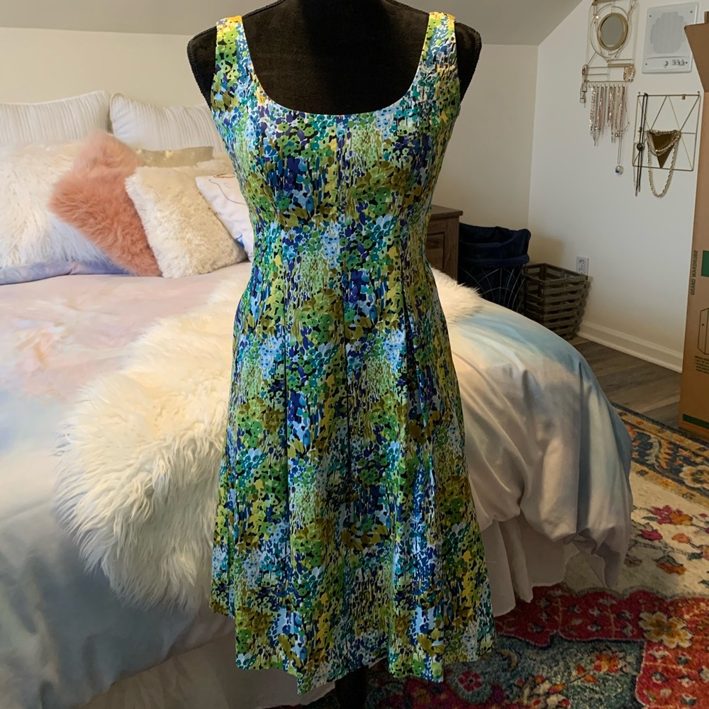 Nine West Multicolor Floral Midi Dress